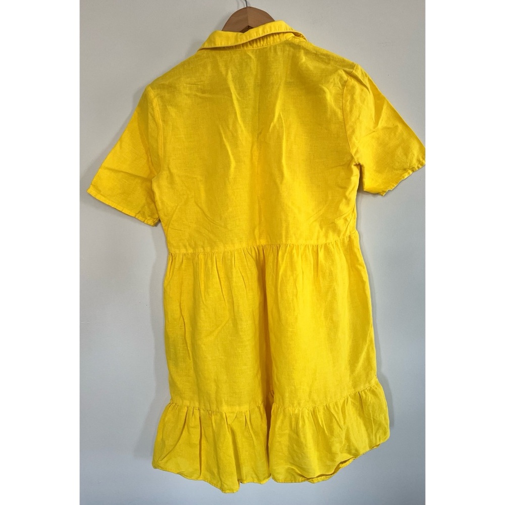 Zara Bright Yellow Ruffle Hem Babydoll Dress Size Medium - Picture 4 of 13